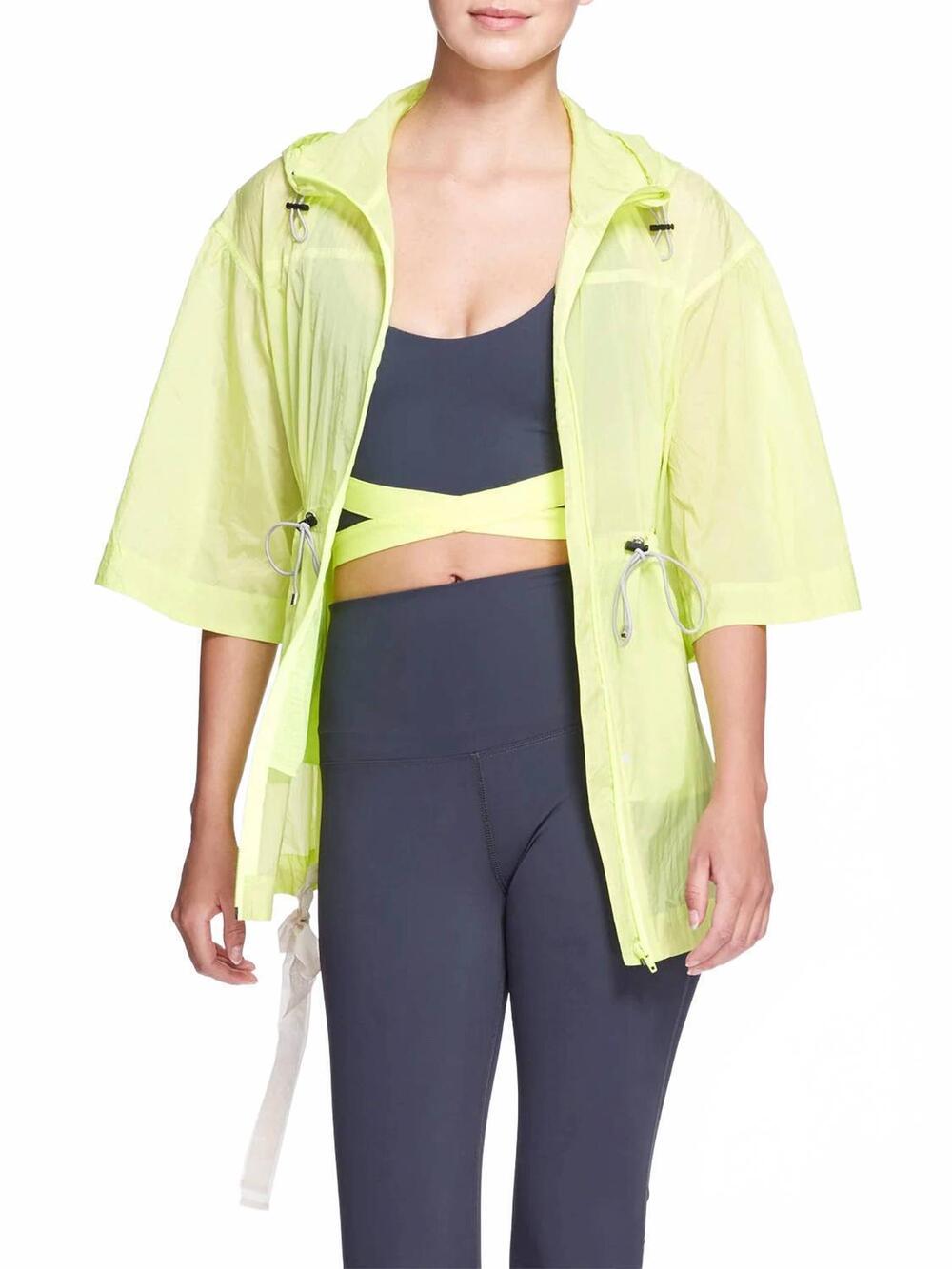 NEW MARCHESA ATHLEISURE naomi jacket in neon yellow